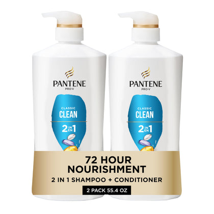 Pantene Classic Clean front packaging showing bottle and label for easy recognition and benefit