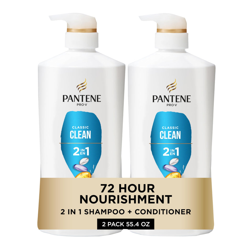 Pantene Classic Clean front packaging showing bottle and label for easy recognition and benefit