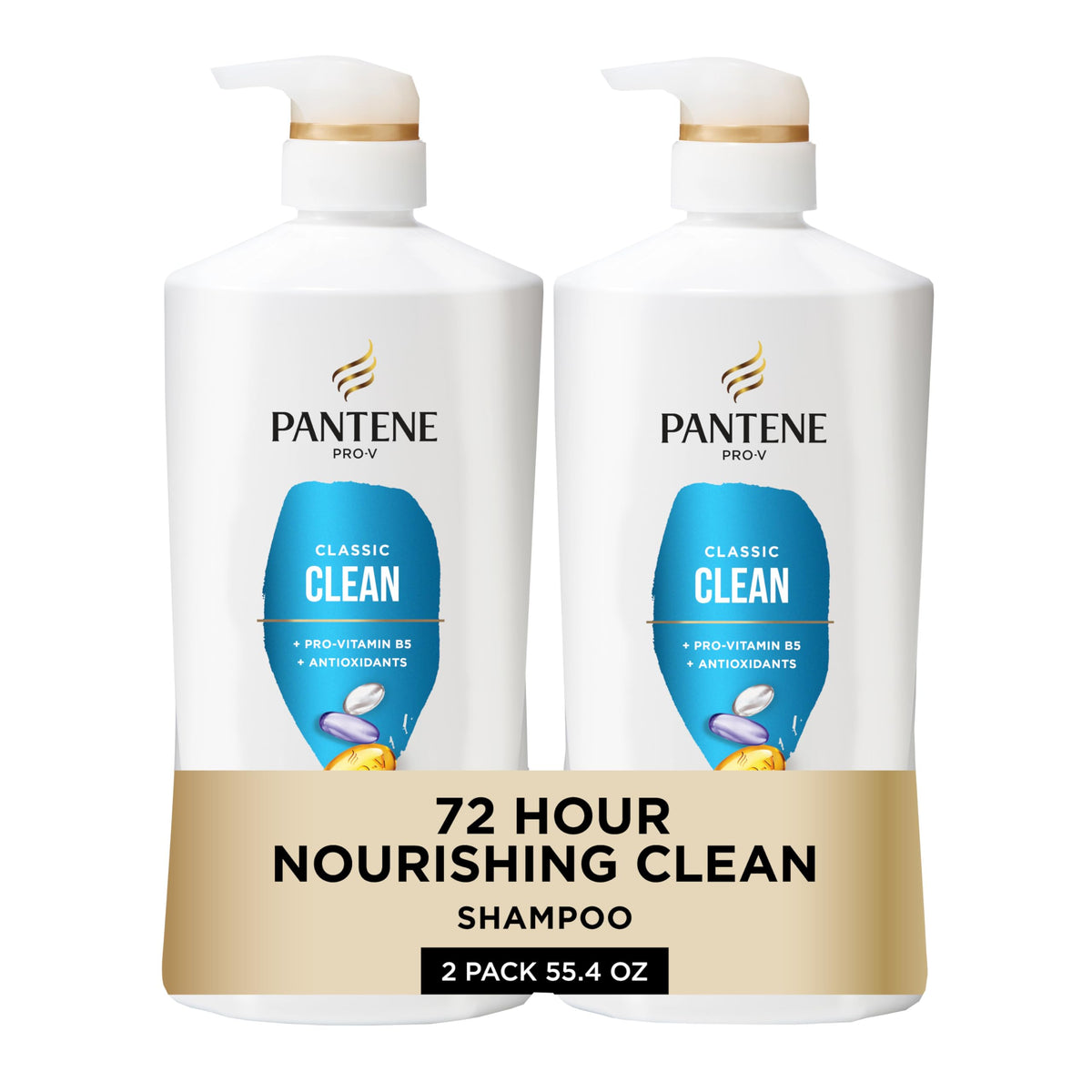 Pantene Classic Clean front packaging showing size and branding benefits