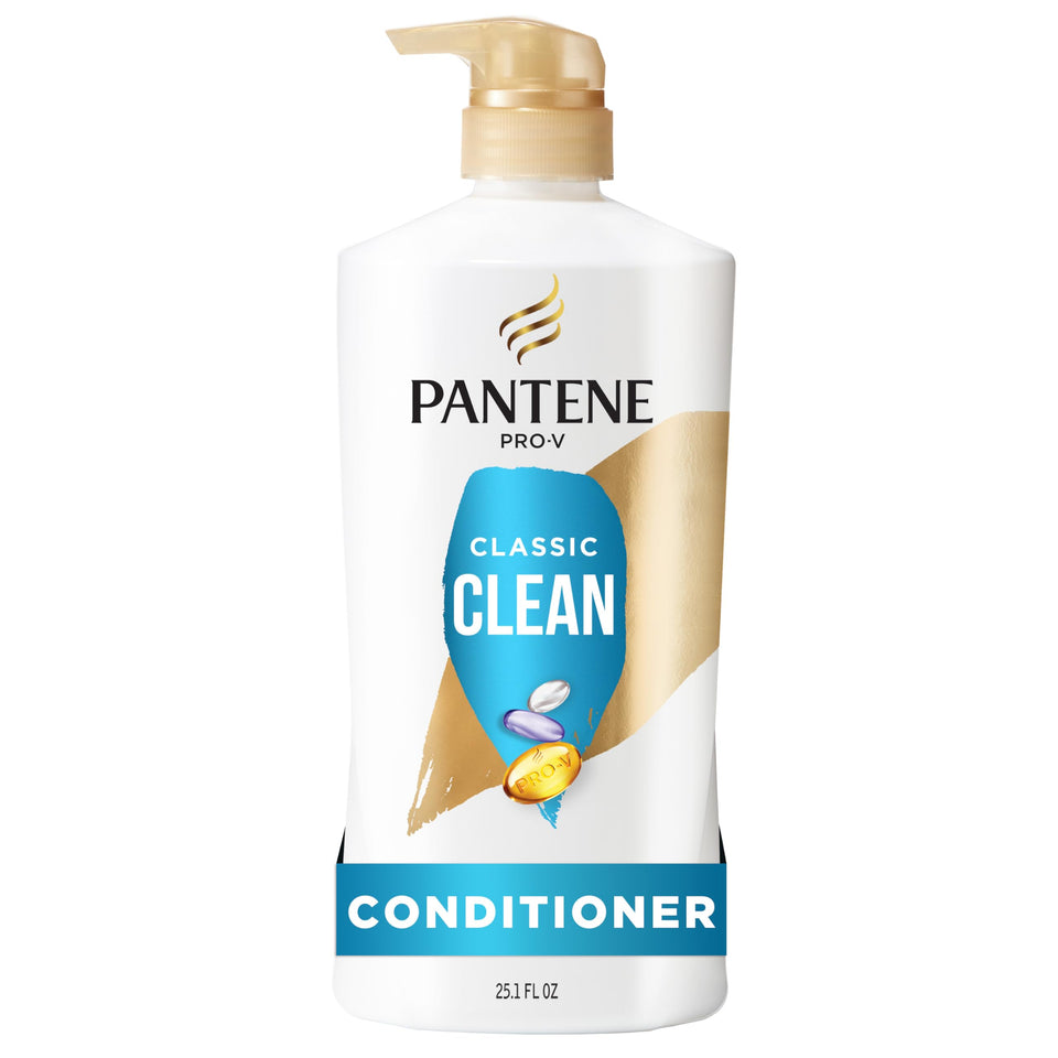 Pantene Classic Clean front bottle view showing label and size benefits
