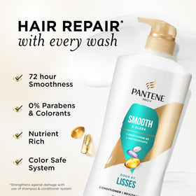 Pantene conditioner texture close-up showing creamy formula that hydrates hair