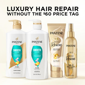 Pantene results: combed sleek hair to show frizz control