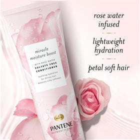 Pantene conditioner applied to hair strand showing smooth finish