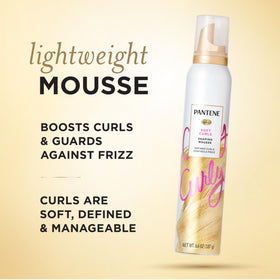 Pantene aerosol dispenser closeup illustrating easy foam application and control
