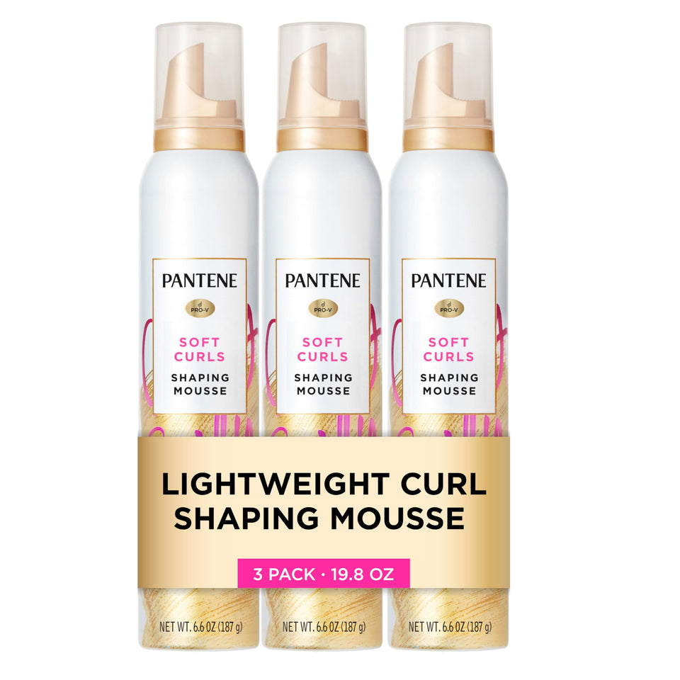 Pantene front packaging showing three cans and product identity for reliable styling