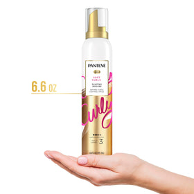 Pantene can in travel bag showing compact size and styling on the go