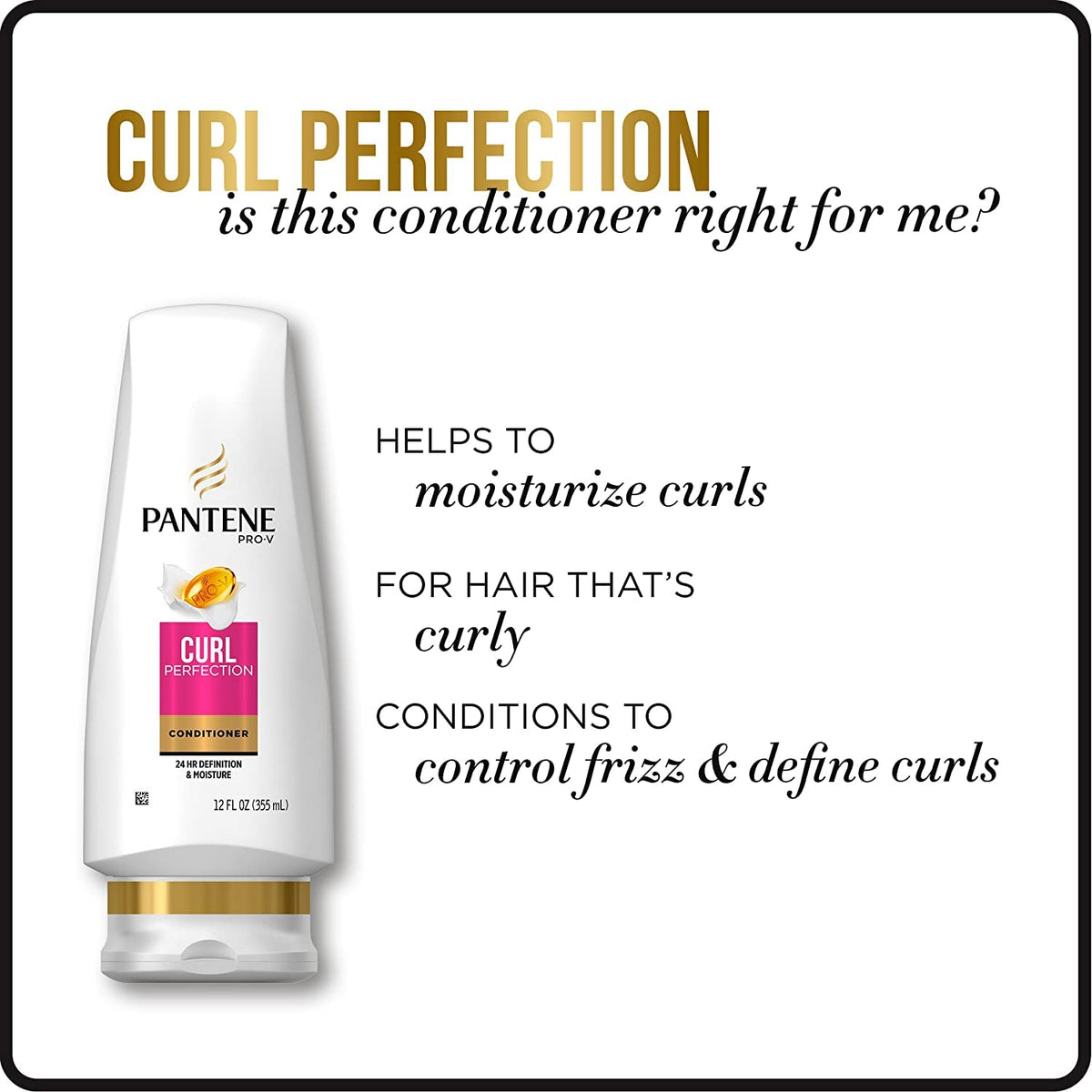Pantene applying conditioner to wet curls for detangling and moisture benefit