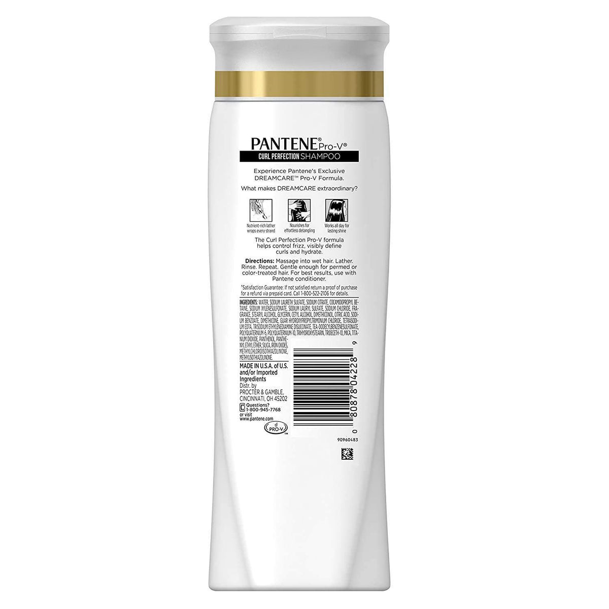 Pantene shampoo lather on curly hair, defining curls while hydrating