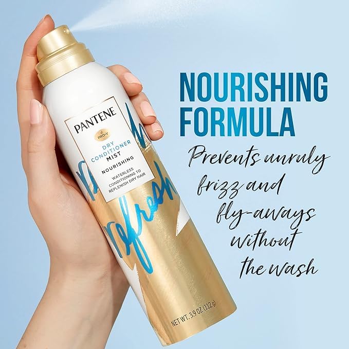 Pantene bottle in hand to show 3.9 oz travel-friendly size