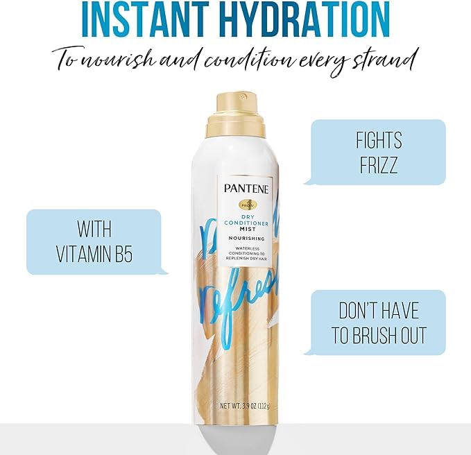 Pantene mist spray texture highlighting lightweight coverage