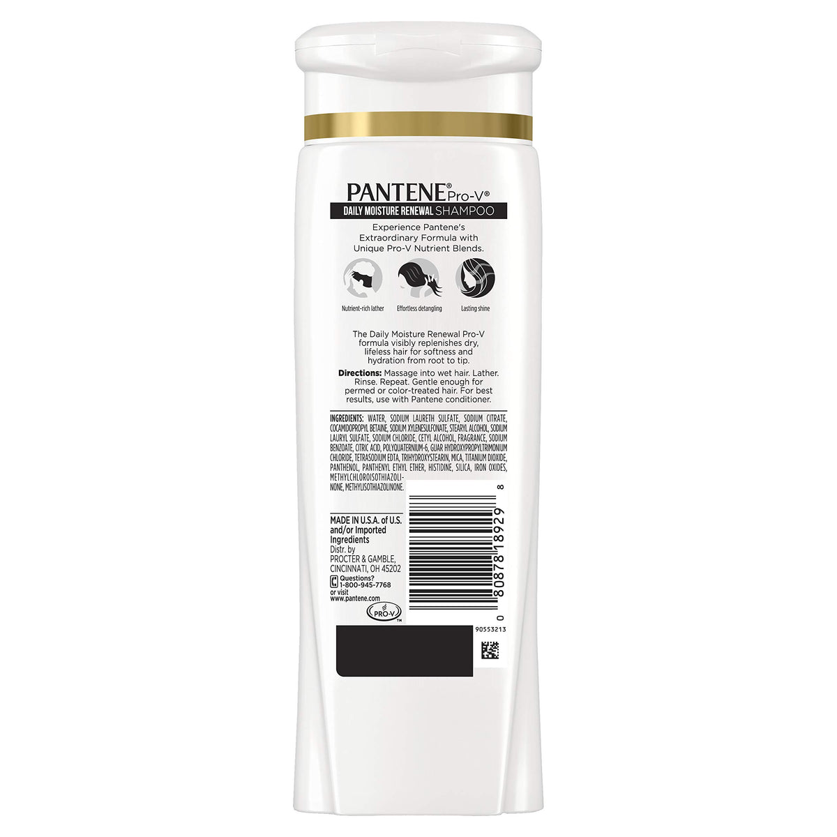 Pantene Daily Moisture Renewal bottles side-by-side showing full set