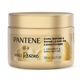 Pantene front packaging showing Miracle Rescue Curl Define & Shine for defined curls