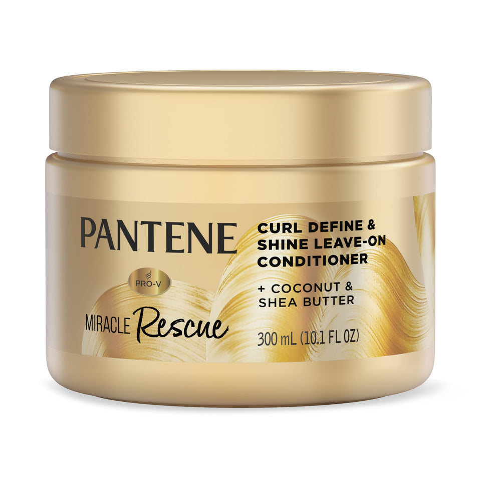 Pantene front packaging showing Miracle Rescue Curl Define & Shine for defined curls