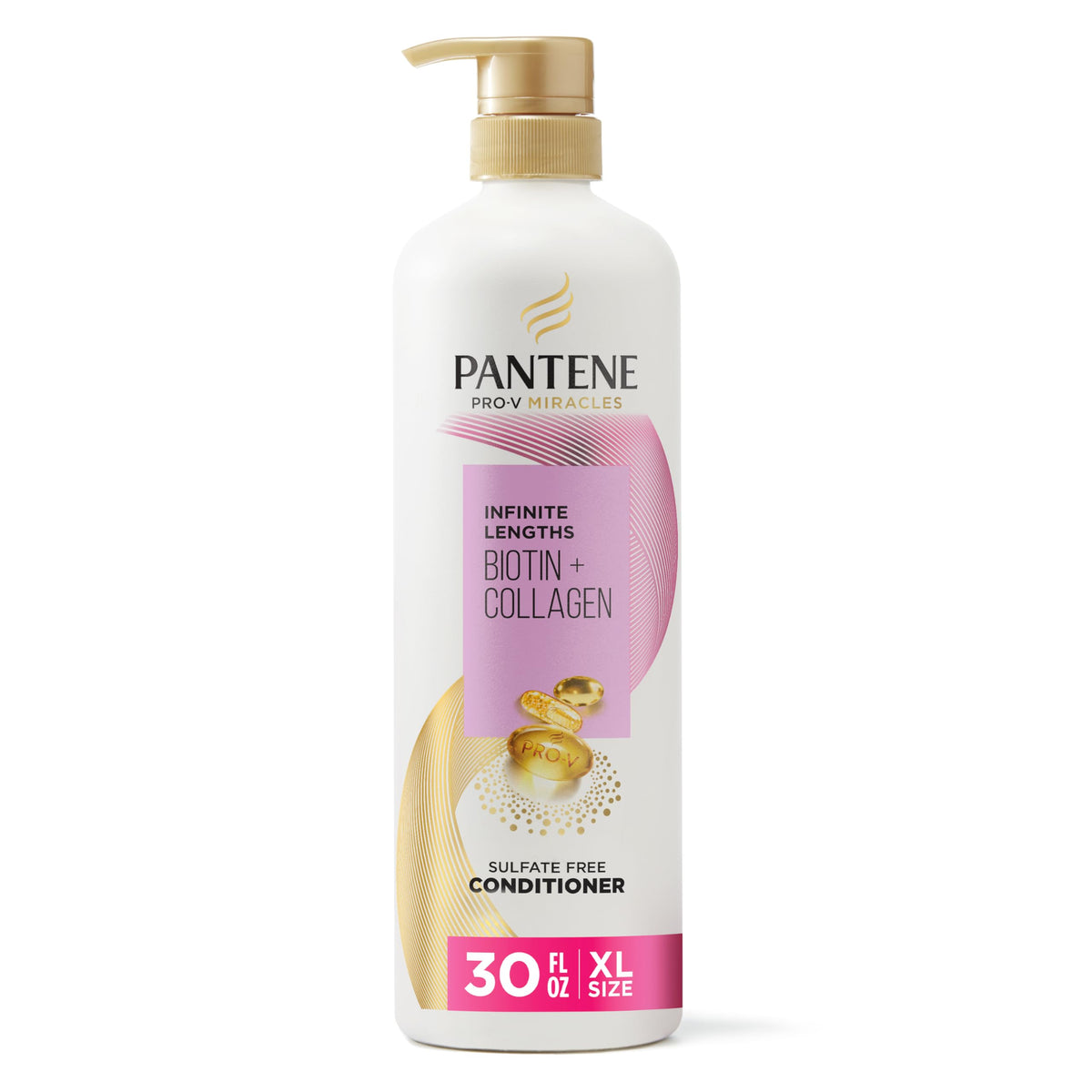 Pantene front packaging showing product and benefits for stronger hair