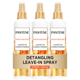 Pantene front packaging three bottles showing product trio and value