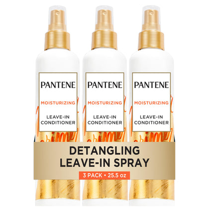 Pantene front packaging three bottles showing product trio and value