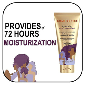 Applying Pantene Gold Series to wet hair for detangling and smoother styling benefit