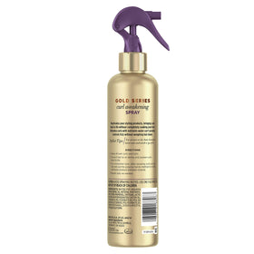 Pantene Gold Series label close-up highlighting argan oil and paraben-free benefits on the bottle