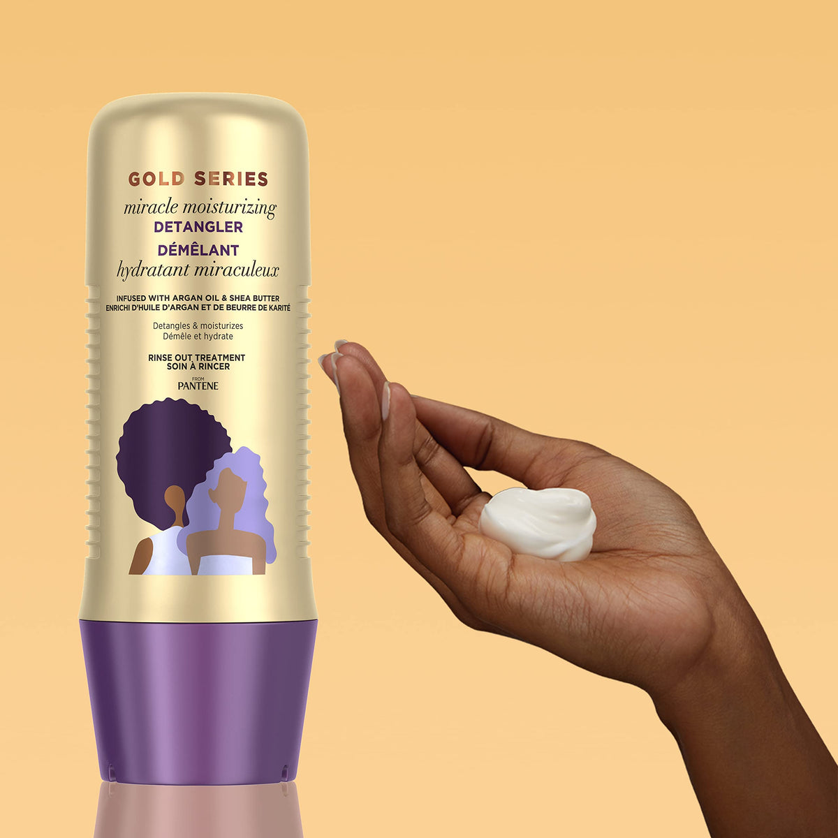 Pantene Gold Series on a bathroom shelf for daily moisture routine