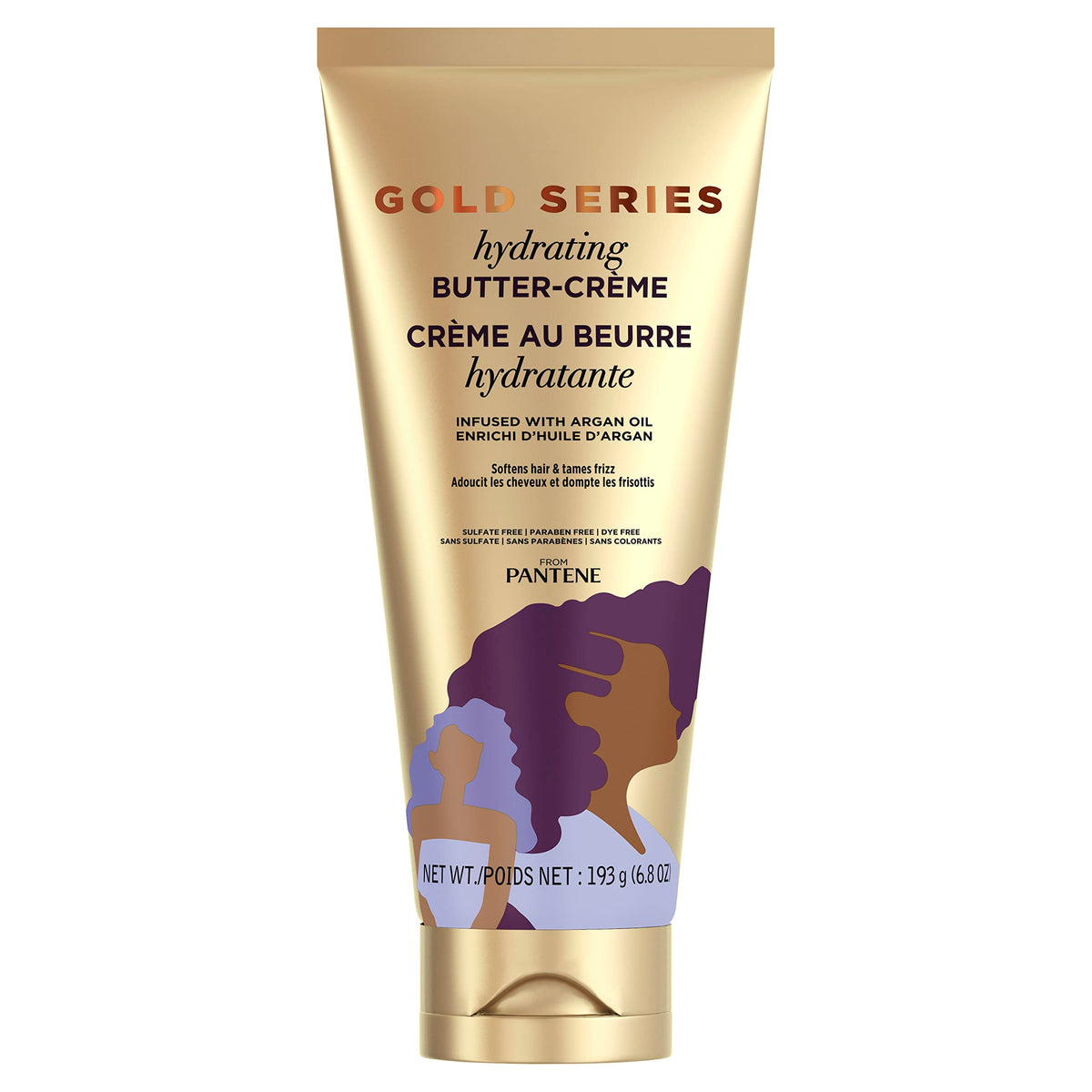 Pantene Gold Series open cap showing creamy texture that melts into hair for moisture