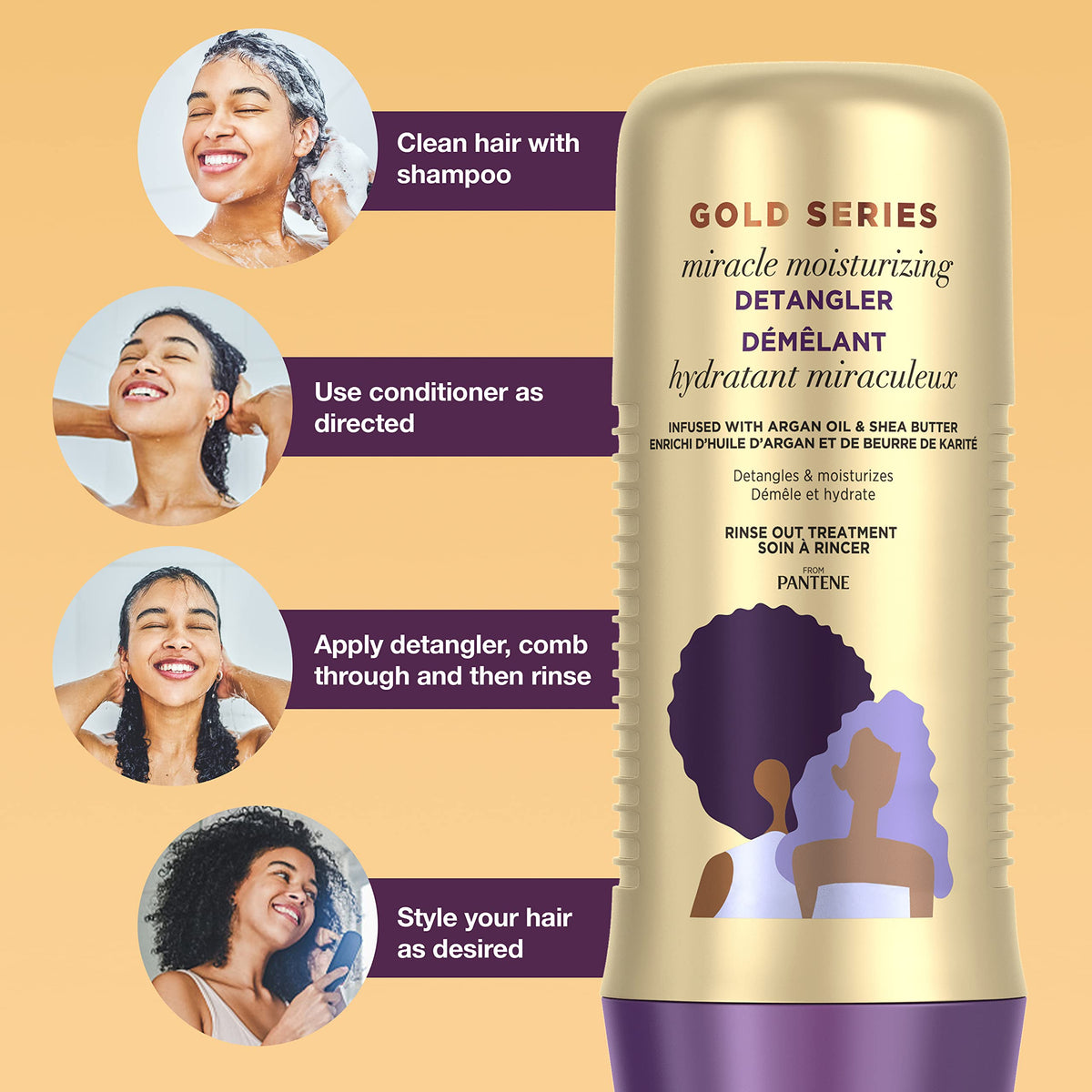 Pantene Gold Series close-up of creamy texture for smooth detangling