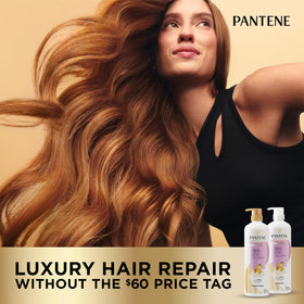 Person in shower applying Pantene conditioner for faster detangling