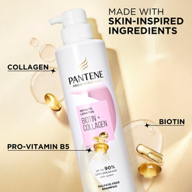 Pantene back label showing key ingredients and usage directions