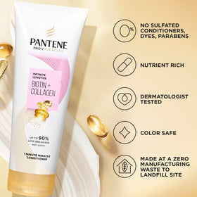 Close-up of Pantene ingredients panel highlighting Pro-vitamin B5 benefit