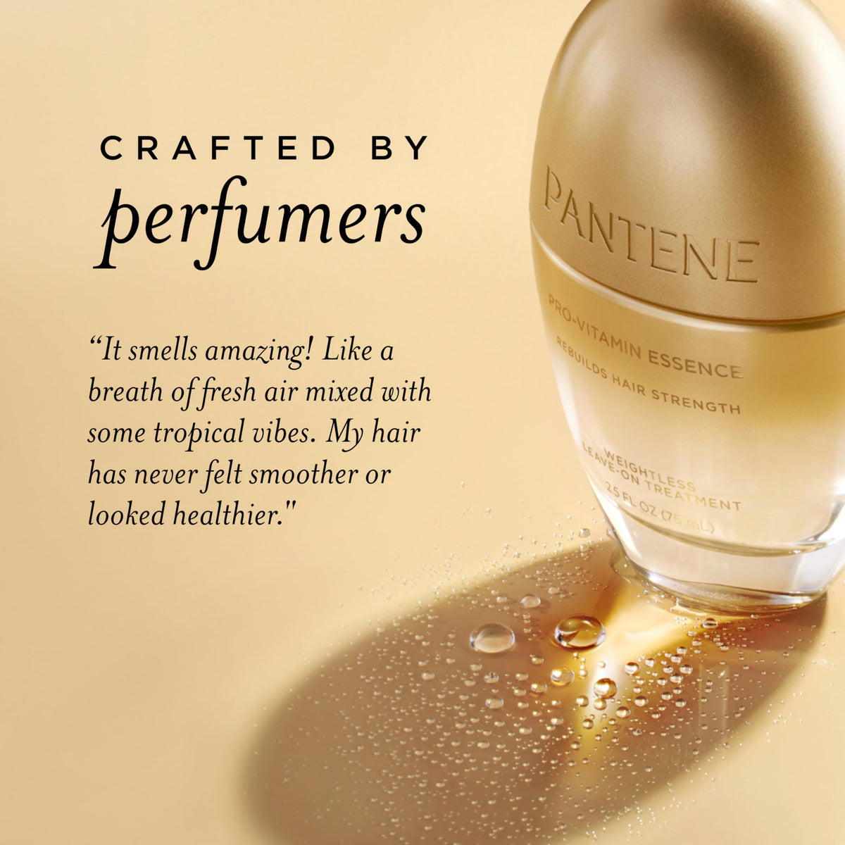 Close-up of Pantene formula texture highlighting Pro‑Vitamin B5 concentration for repair