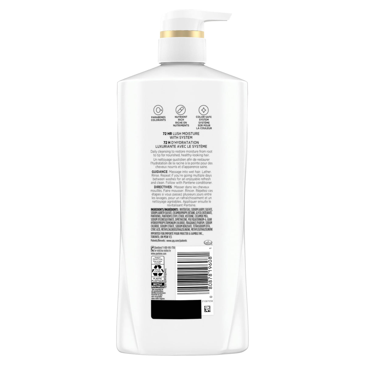 Visual of key ingredients and Pro-V nutrients highlighting Pantene restorative benefits