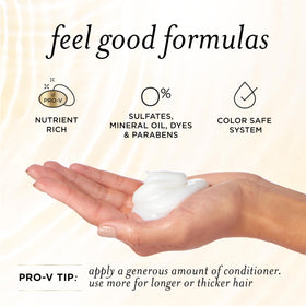 Pantene ingredients label showing rose water and pro-vitamin B5