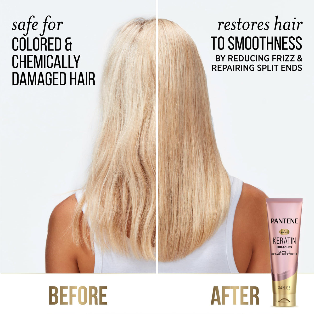 Close-up of creamy leave-in texture illustrating Pantene smoothing effect