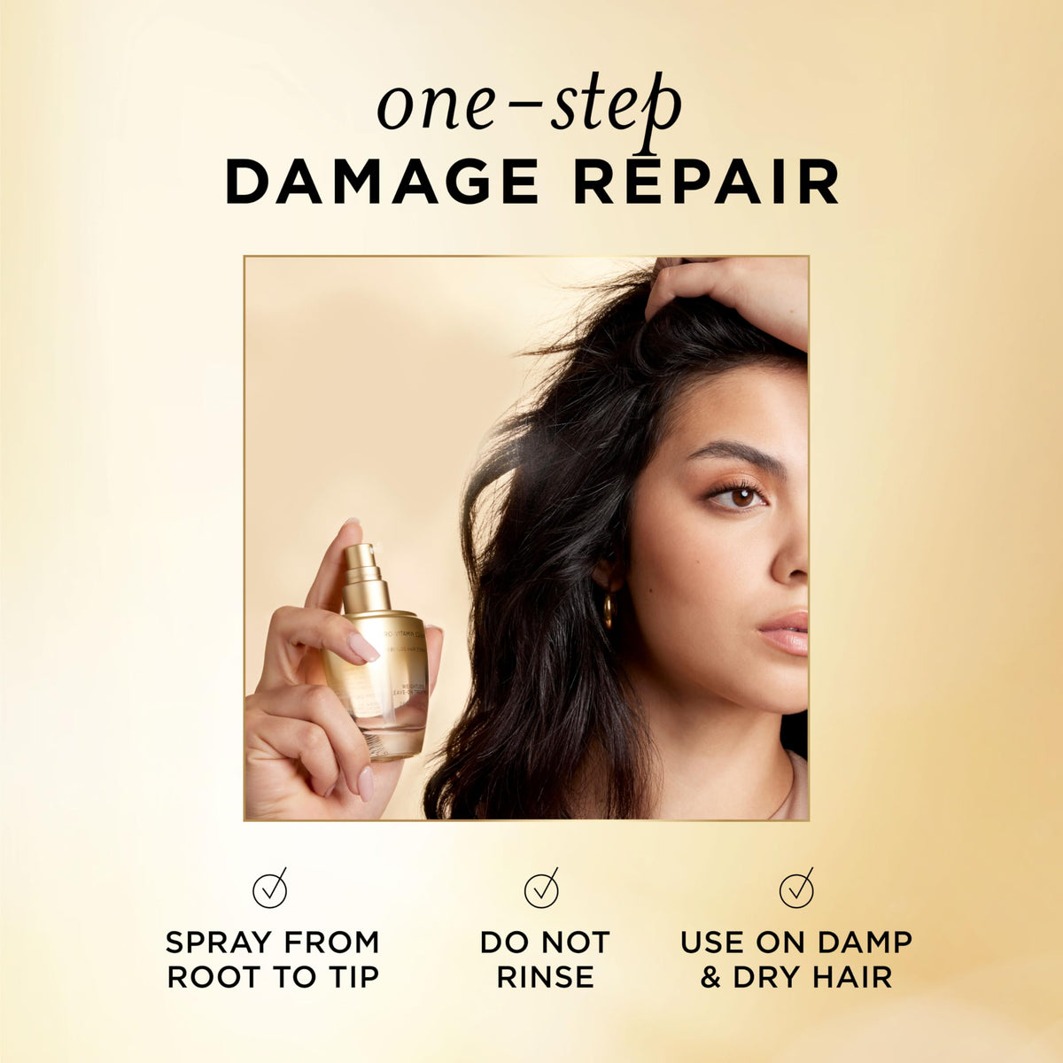 Label close-up on Pantene bottle displaying directions and ingredient emphasis