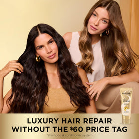 Pantene ingredient label close-up highlighting Pro-V nutrient blend benefits