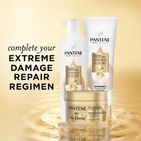 Pantene label close-up highlighting pro-vitamin B5 and usage directions
