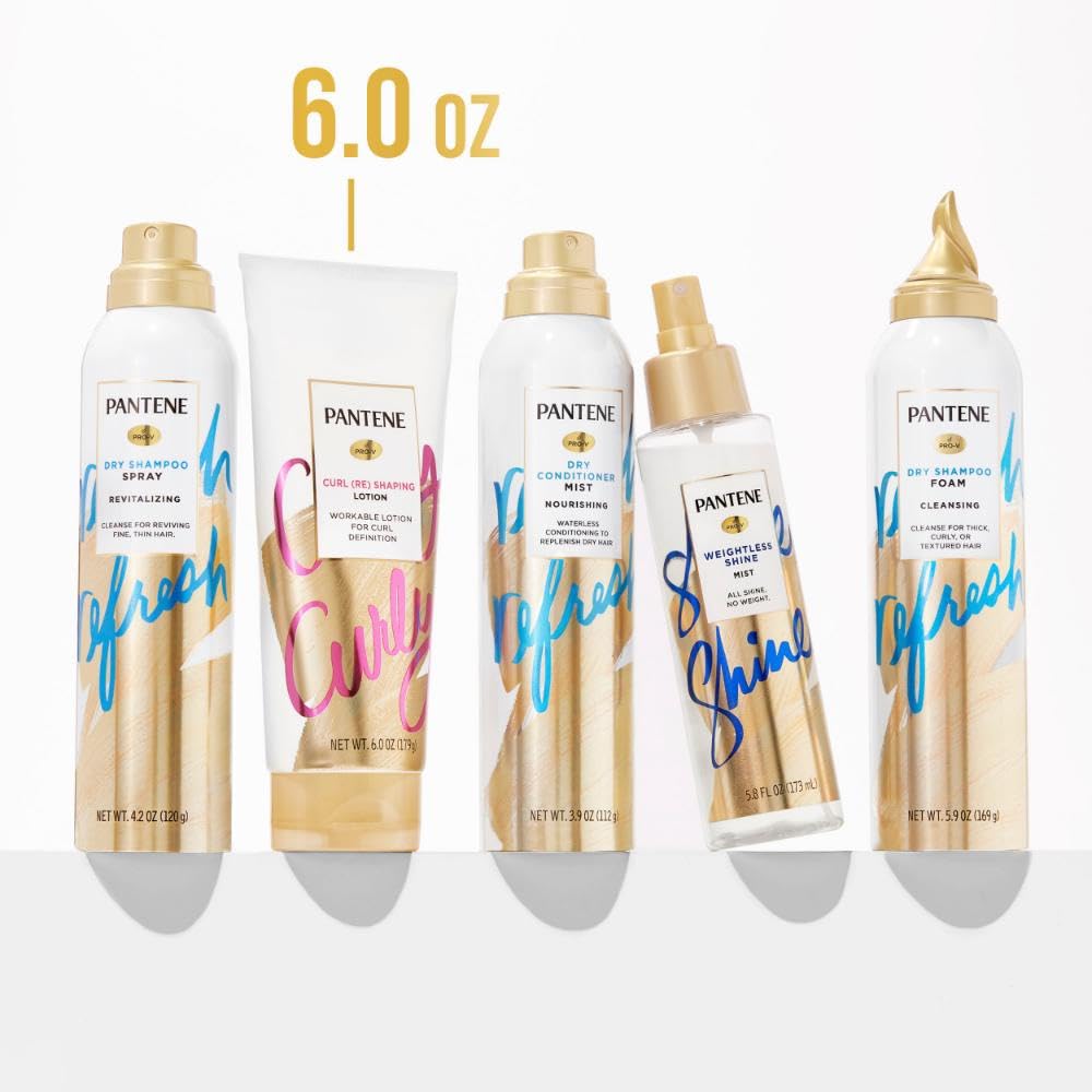 Pantene curl cream on bathroom shelf in a lifestyle setting