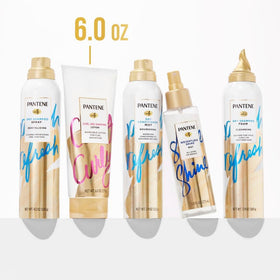 Pantene curl cream on bathroom shelf in a lifestyle setting