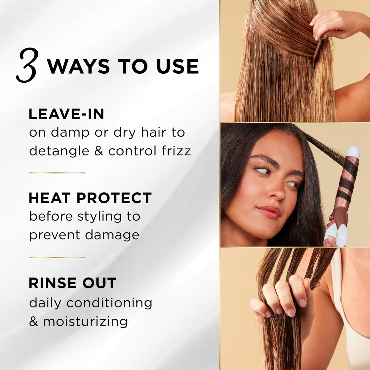 Pantene Miracle Rescue applied to damp hair to detangle and moisturize