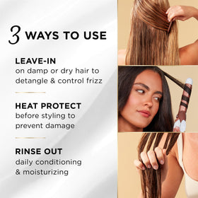 Pantene Miracle Rescue applied to damp hair to detangle and moisturize