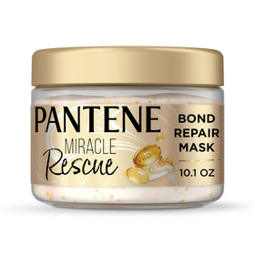 Pantene Miracle Rescue front jar showing packaging and quick benefit