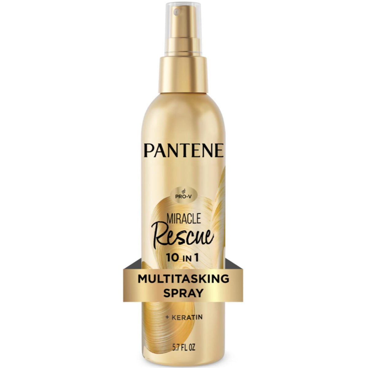 Pantene bottle front showing label and multitasking benefits