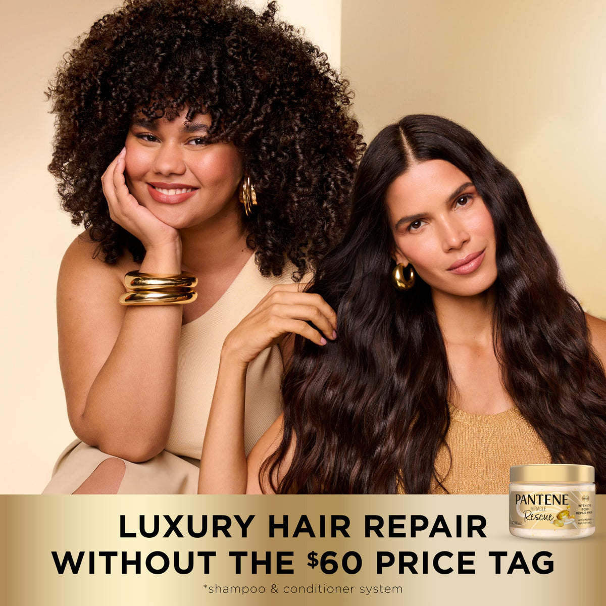 Pantene Miracle Rescue treated hair looking smoother and stronger