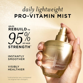 Pantene mist nozzle close-up showing spray pattern for even, weightless application