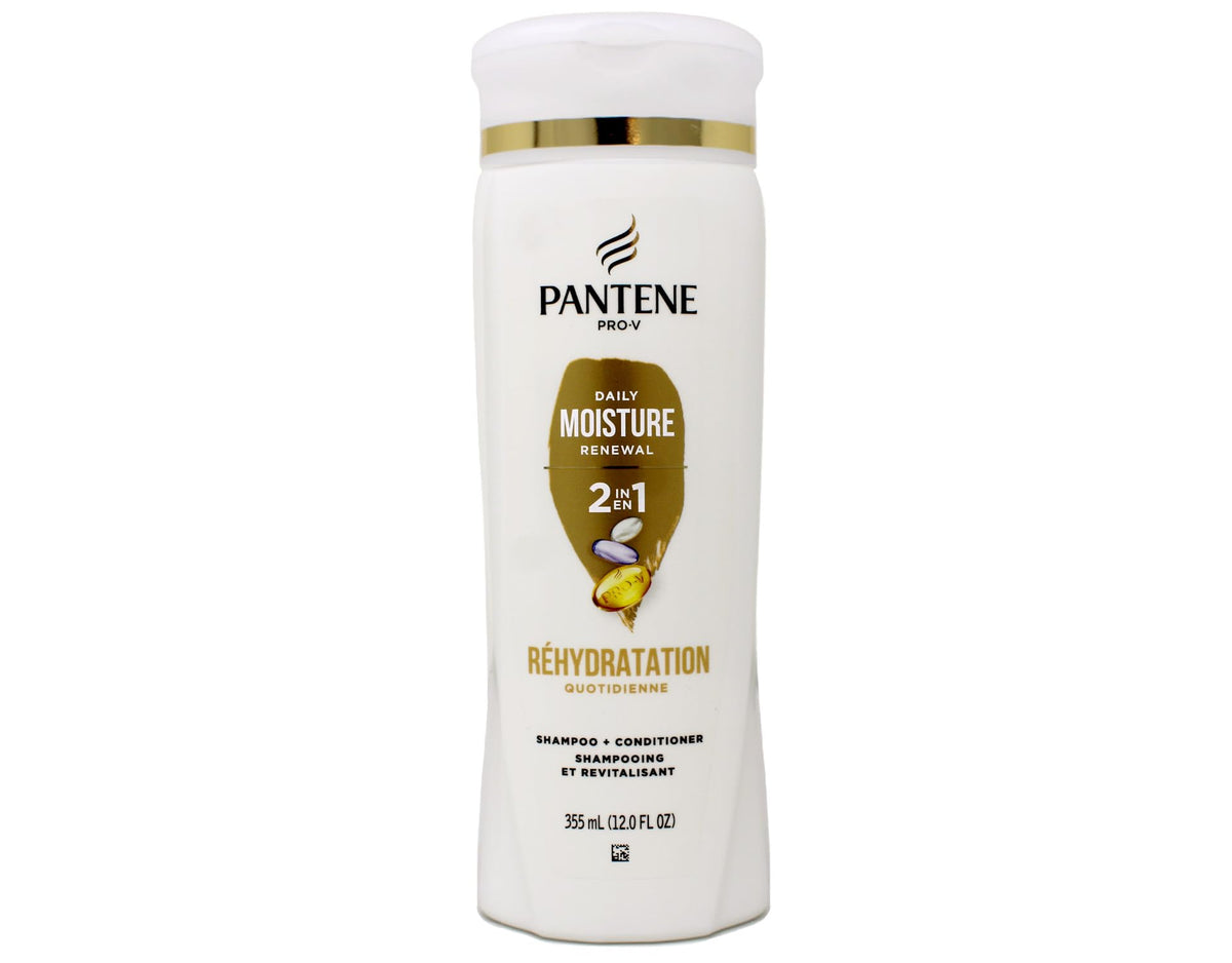 Pantene placed on bathroom shelf in lifestyle setting suggesting daily routine