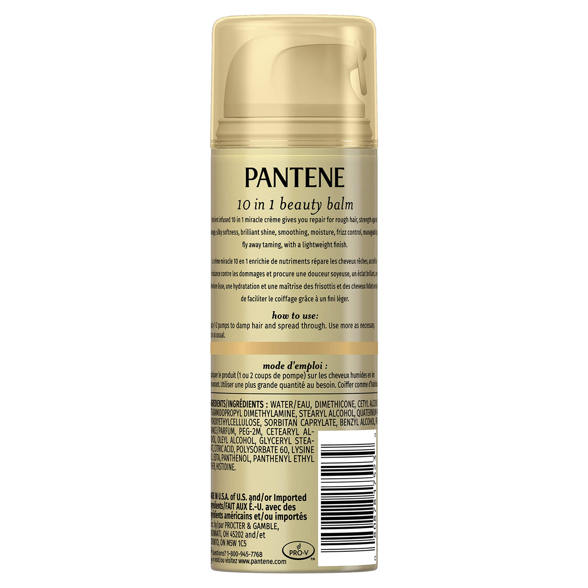 Pantene pump dispensing balm into hand, precise amount benefit