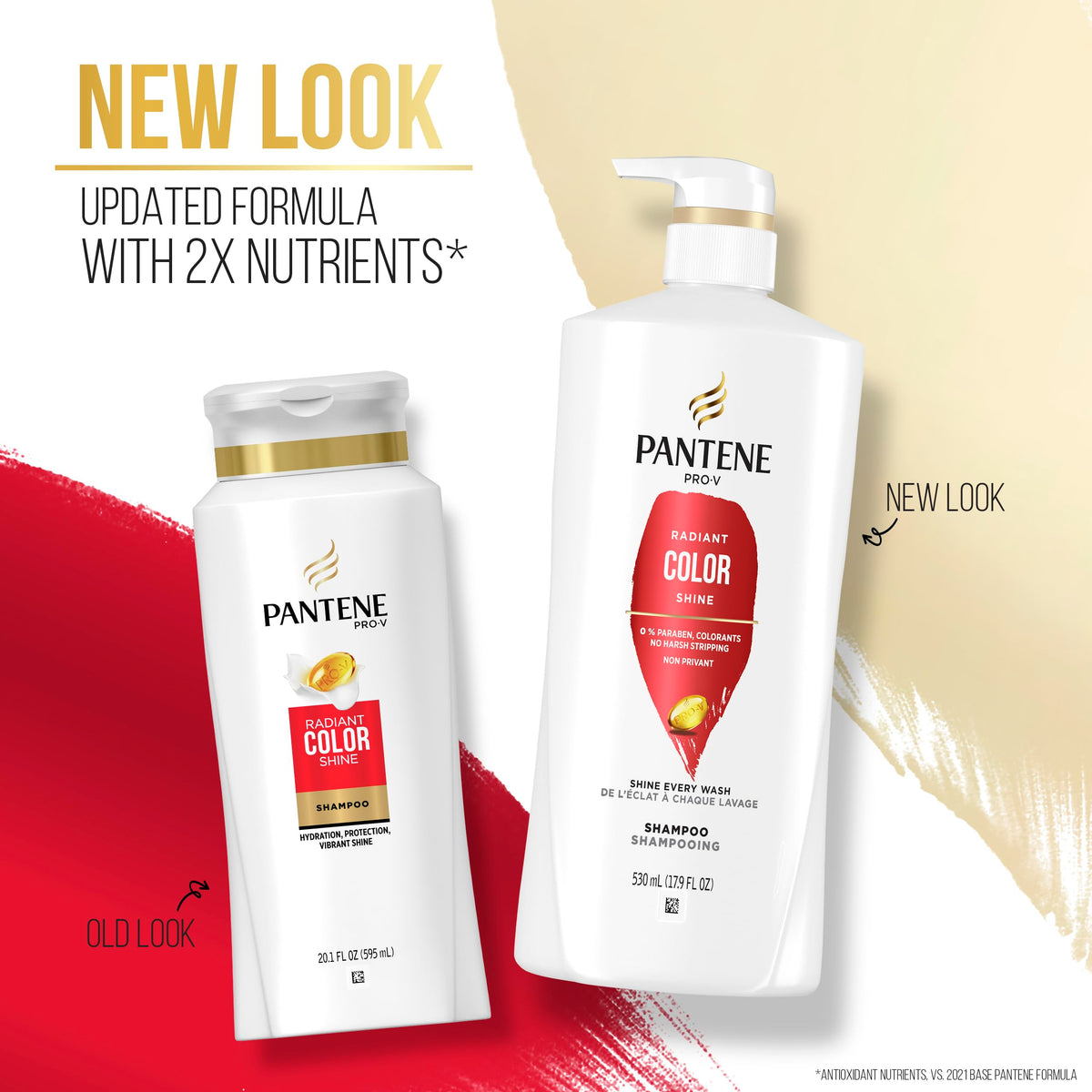 Pantene pump and cap detail demonstrating easy dispensing and travel-ready convenience