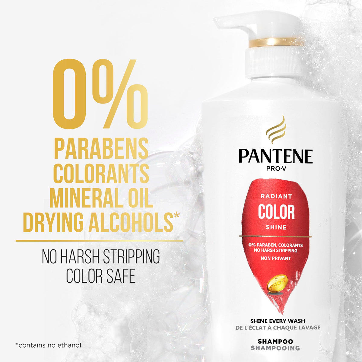 Pantene creamy shampoo texture on hand showing nutrient-rich formula and hydration