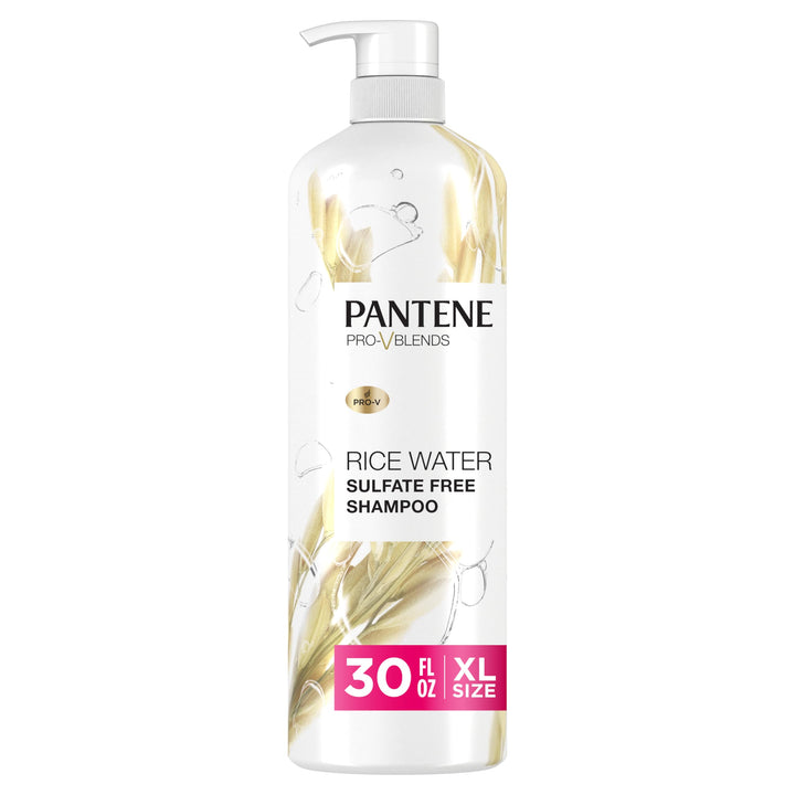 Pantene bottle front packaging showing Pro-V rice water formula benefit
