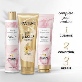 Pantene rose water botanical ingredient image evoking hydration