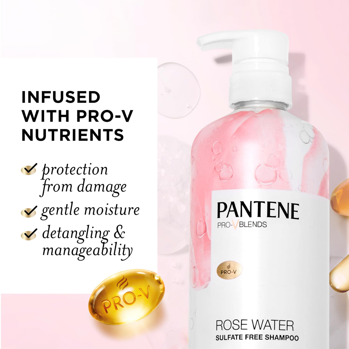 Pantene rose water shampoo pump dispenser for easy large-bottle use